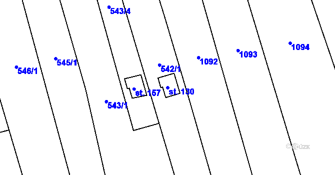 Parcela st. 130 v KÚ Hamry, Katastrální mapa