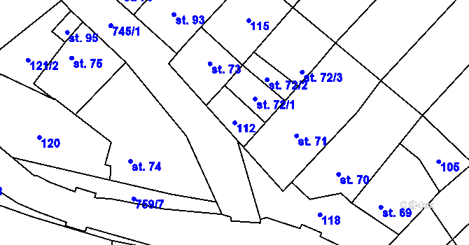 Parcela st. 112 v KÚ Hamry, Katastrální mapa
