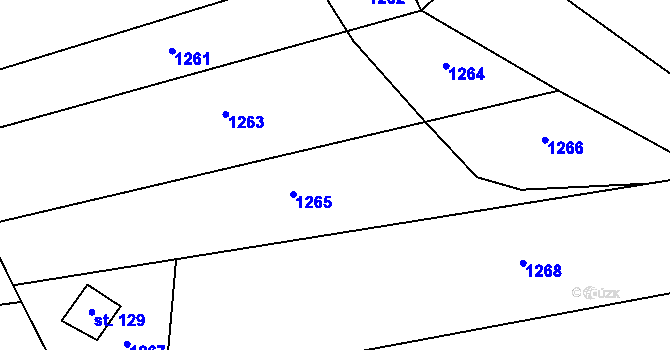 Parcela st. 180/1 v KÚ Hamry, Katastrální mapa