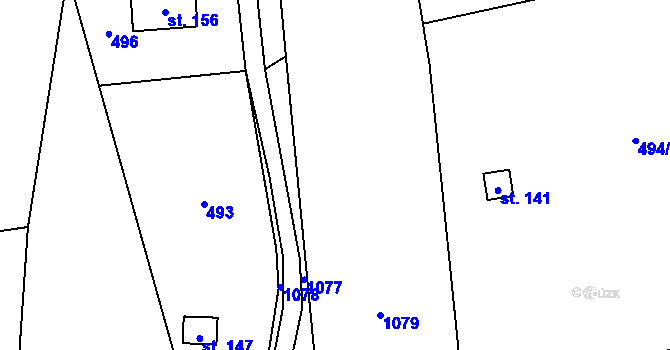 Parcela st. 494/2 v KÚ Hamry, Katastrální mapa