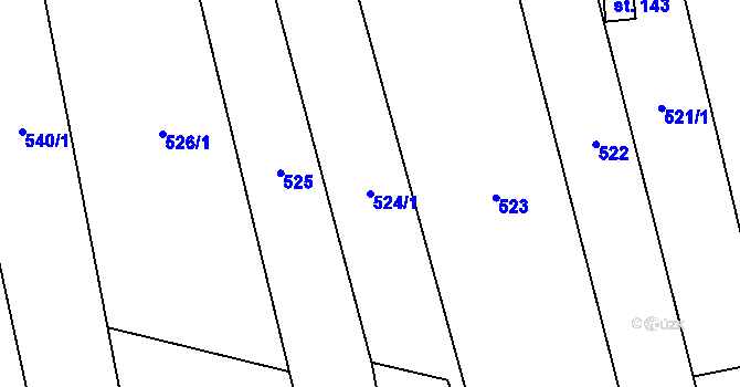 Parcela st. 524/1 v KÚ Hamry, Katastrální mapa