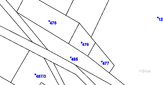Parcela st. 476 v KÚ Hamry, Katastrální mapa