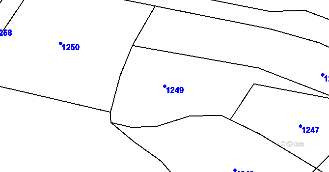 Parcela st. 1249 v KÚ Hamry, Katastrální mapa