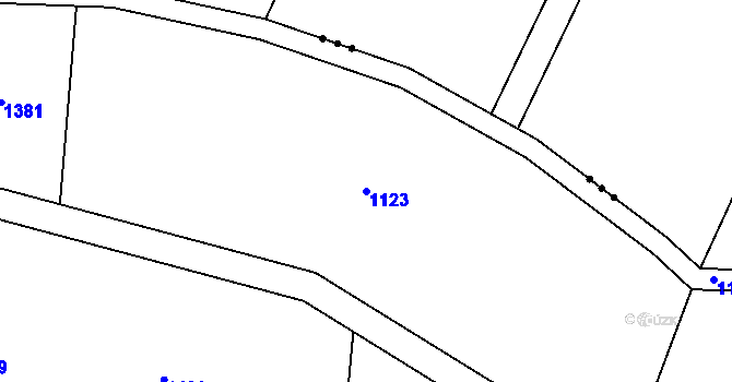 Parcela st. 1123 v KÚ Hamry, Katastrální mapa