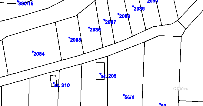 Parcela st. 95/18 v KÚ Žárovice, Katastrální mapa