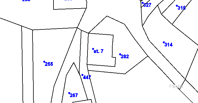 Parcela st. 7 v KÚ Vojslavice u Žárovné, Katastrální mapa