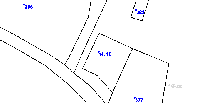 Parcela st. 18 v KÚ Vojslavice u Žárovné, Katastrální mapa