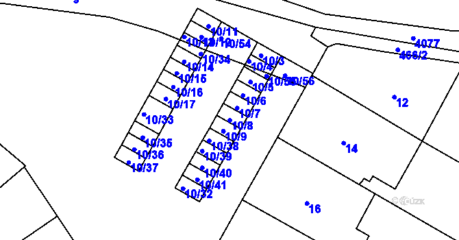Parcela st. 10/8 v KÚ Žatčany, Katastrální mapa