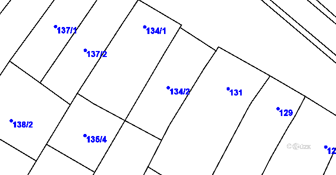 Parcela st. 134/2 v KÚ Žatčany, Katastrální mapa