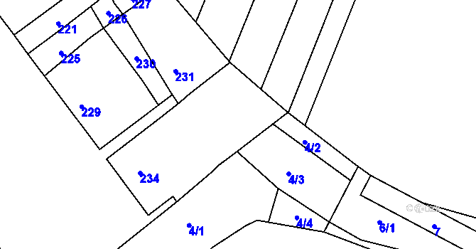 Parcela st. 236 v KÚ Žatčany, Katastrální mapa