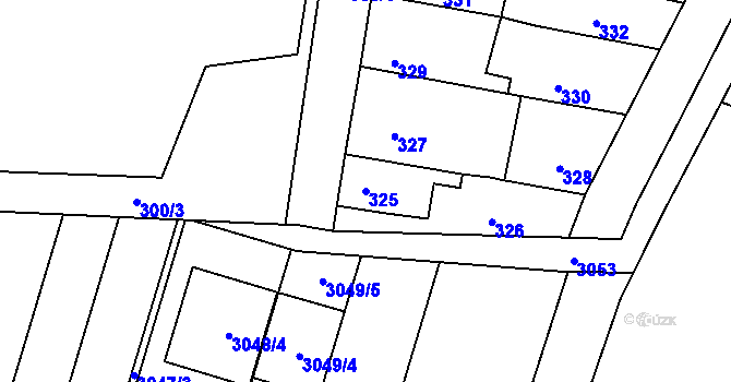 Parcela st. 325 v KÚ Žatčany, Katastrální mapa