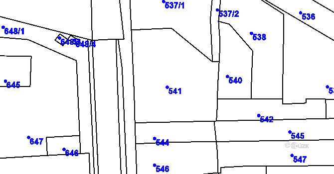Parcela st. 541 v KÚ Žatčany, Katastrální mapa