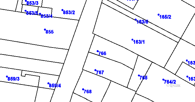 Parcela st. 766 v KÚ Žatčany, Katastrální mapa