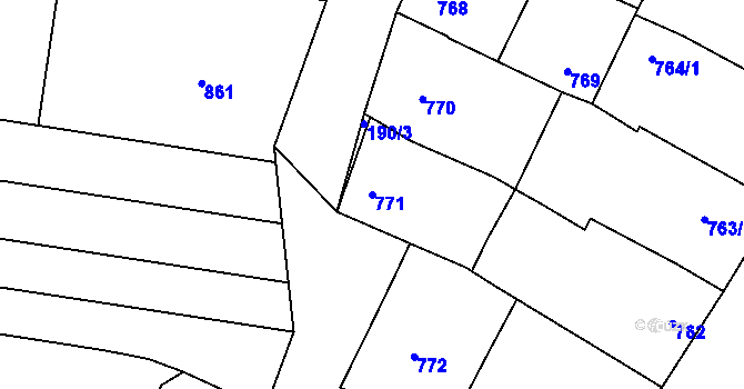 Parcela st. 771 v KÚ Žatčany, Katastrální mapa