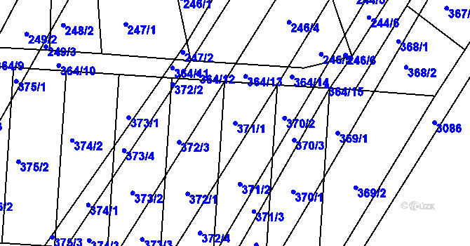 Parcela st. 371/1 v KÚ Žatčany, Katastrální mapa