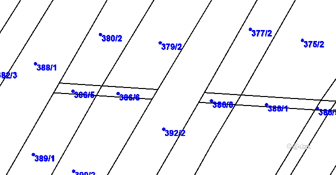 Parcela st. 379/3 v KÚ Žatčany, Katastrální mapa