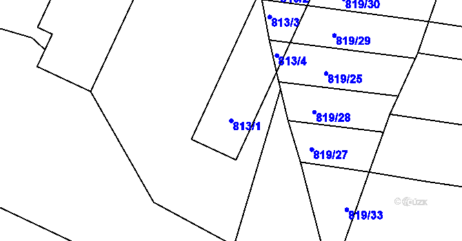 Parcela st. 813/1 v KÚ Žatčany, Katastrální mapa