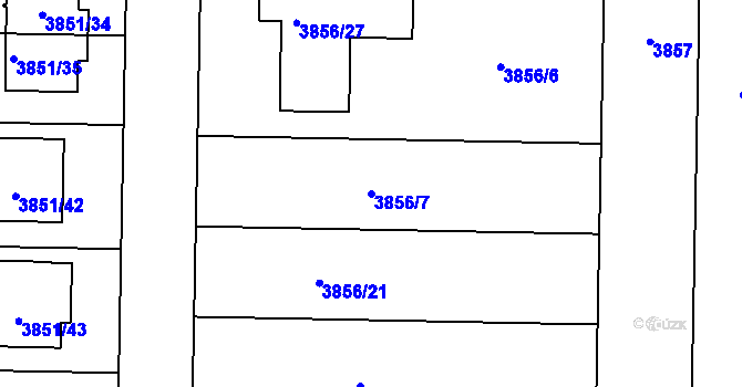 Parcela st. 3856/7 v KÚ Žatčany, Katastrální mapa