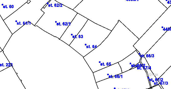 Parcela st. 64 v KÚ Žatec, Katastrální mapa