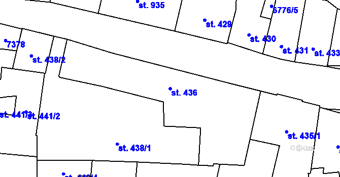 Parcela st. 436 v KÚ Žatec, Katastrální mapa