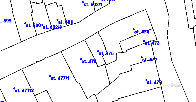 Parcela st. 475 v KÚ Žatec, Katastrální mapa