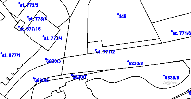 Parcela st. 771/2 v KÚ Žatec, Katastrální mapa