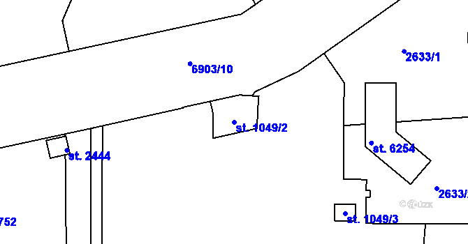 Parcela st. 1049/2 v KÚ Žatec, Katastrální mapa