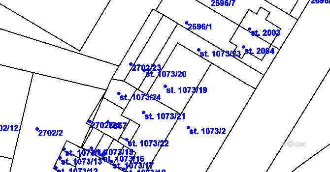 Parcela st. 1073/19 v KÚ Žatec, Katastrální mapa