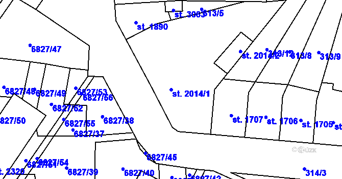 Parcela st. 2014/1 v KÚ Žatec, Katastrální mapa