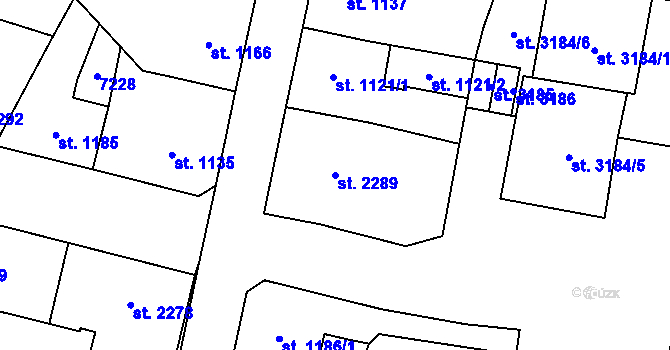 Parcela st. 2289 v KÚ Žatec, Katastrální mapa