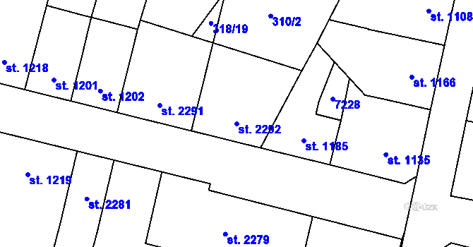 Parcela st. 2292 v KÚ Žatec, Katastrální mapa