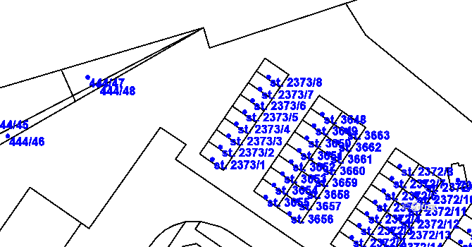 Parcela st. 2373/4 v KÚ Žatec, Katastrální mapa
