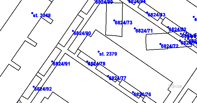 Parcela st. 2379 v KÚ Žatec, Katastrální mapa