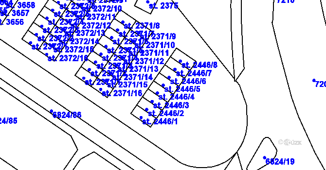 Parcela st. 2446/5 v KÚ Žatec, Katastrální mapa