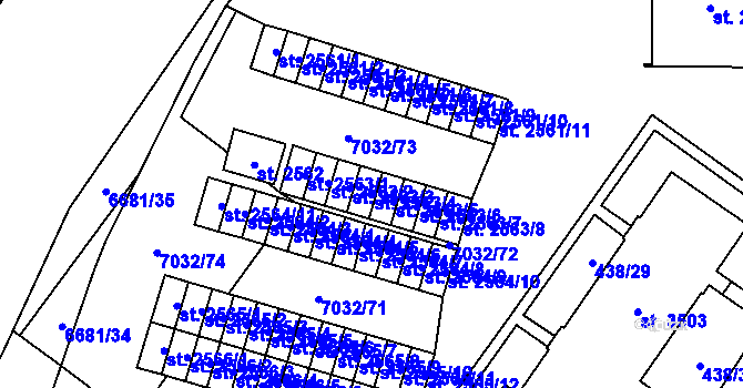 Parcela st. 2563/4 v KÚ Žatec, Katastrální mapa