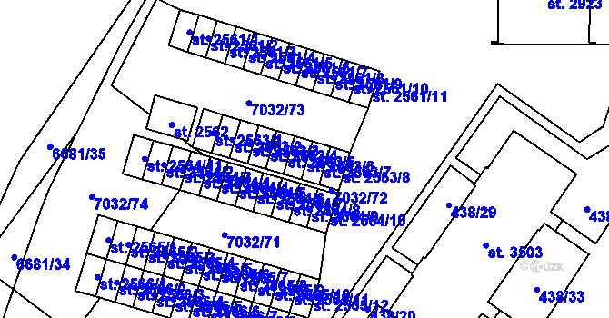 Parcela st. 2563/6 v KÚ Žatec, Katastrální mapa