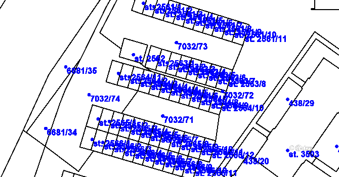 Parcela st. 2564/5 v KÚ Žatec, Katastrální mapa