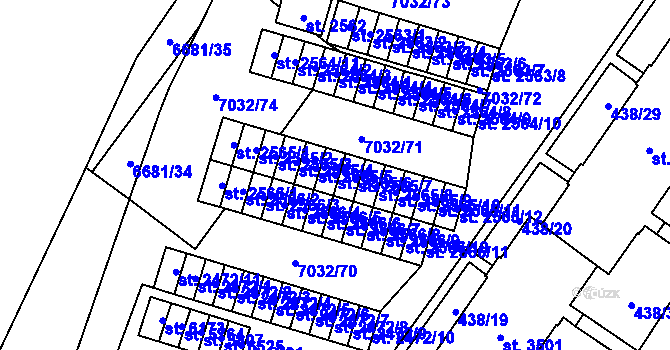 Parcela st. 2565/6 v KÚ Žatec, Katastrální mapa