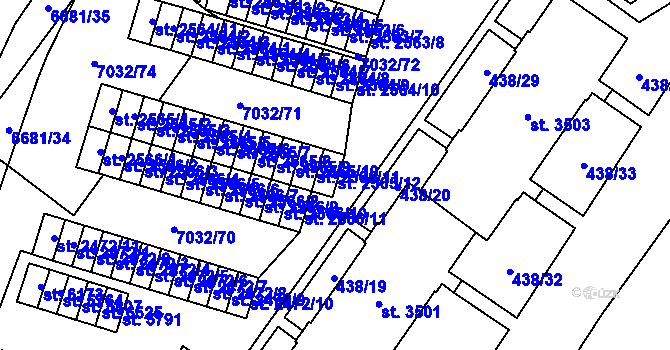 Parcela st. 2565/12 v KÚ Žatec, Katastrální mapa