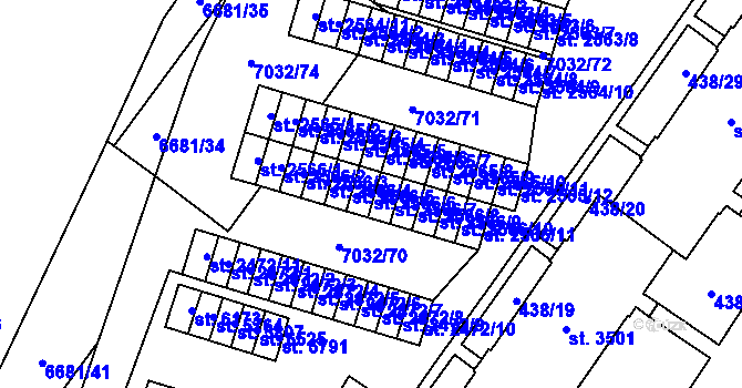Parcela st. 2566/6 v KÚ Žatec, Katastrální mapa