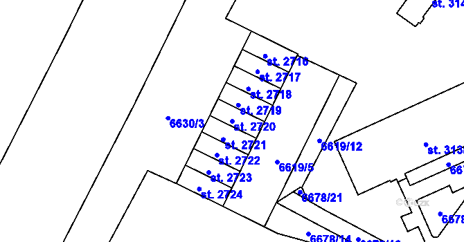 Parcela st. 2720 v KÚ Žatec, Katastrální mapa