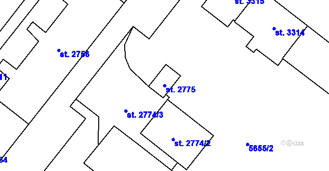 Parcela st. 2775 v KÚ Žatec, Katastrální mapa