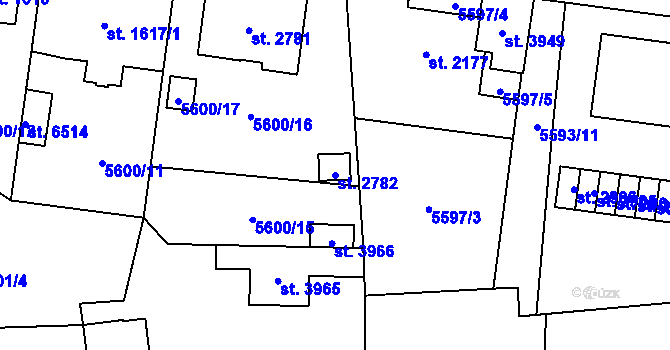 Parcela st. 2782 v KÚ Žatec, Katastrální mapa