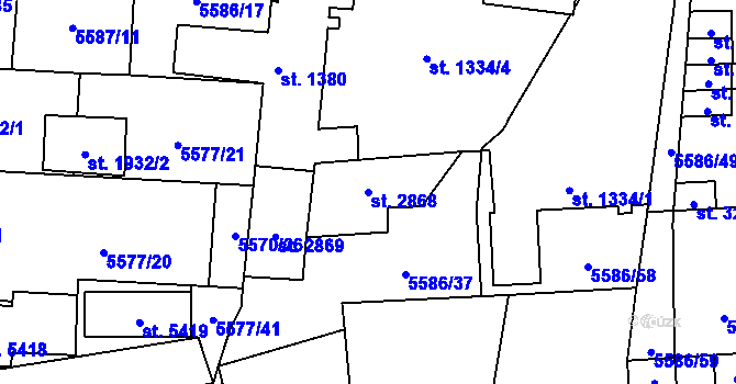 Parcela st. 2868 v KÚ Žatec, Katastrální mapa