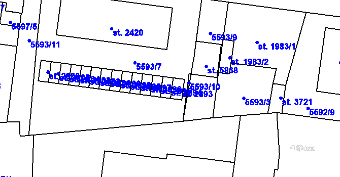 Parcela st. 2894 v KÚ Žatec, Katastrální mapa