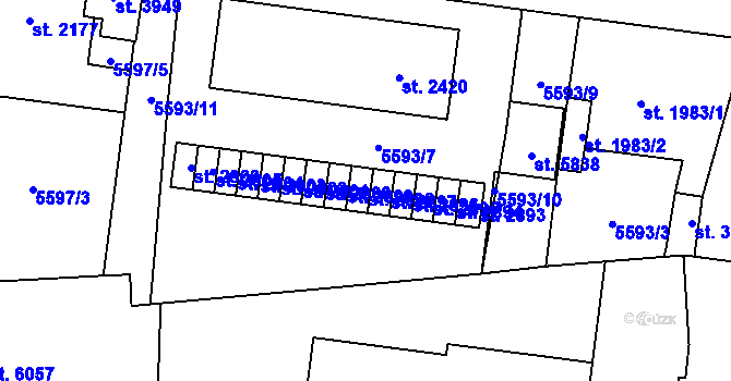 Parcela st. 2898 v KÚ Žatec, Katastrální mapa