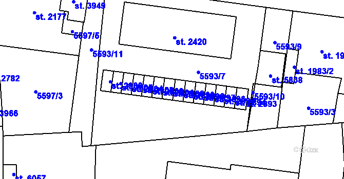 Parcela st. 2900 v KÚ Žatec, Katastrální mapa