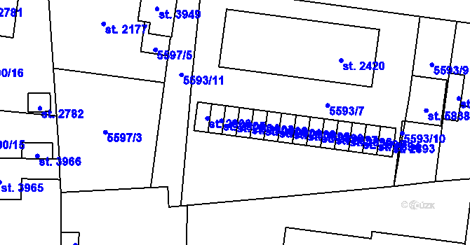 Parcela st. 2904 v KÚ Žatec, Katastrální mapa