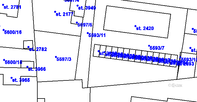 Parcela st. 2906 v KÚ Žatec, Katastrální mapa