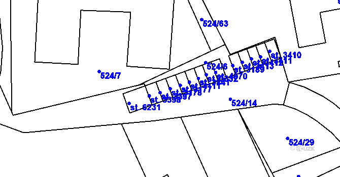 Parcela st. 3178 v KÚ Žatec, Katastrální mapa